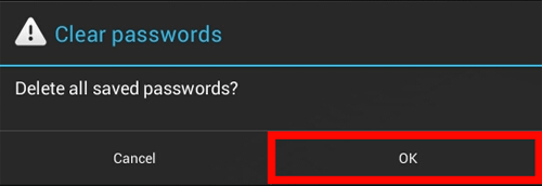 OK to Clear Passwords